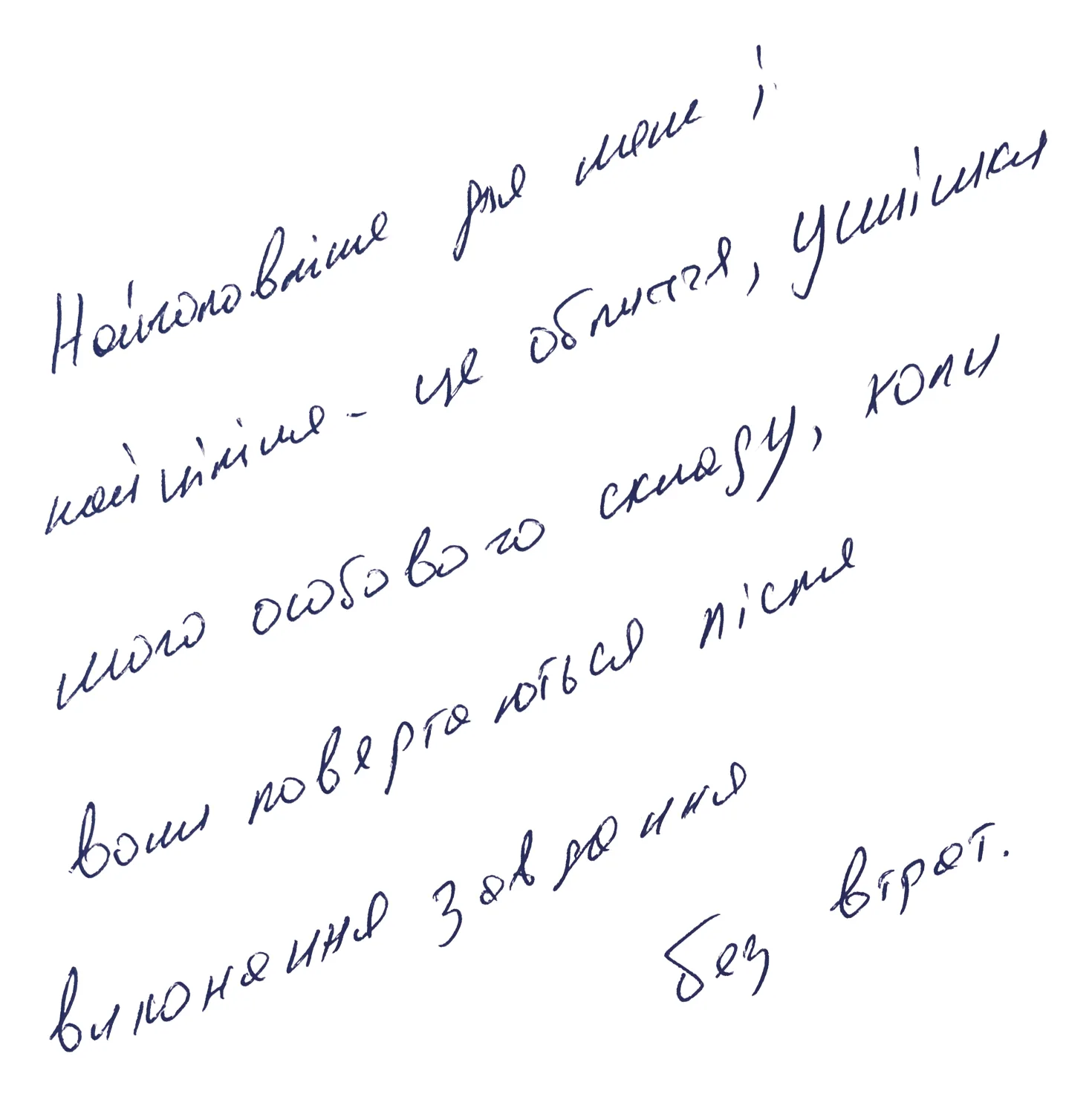 Рукописна цитата: Віталій Литвин